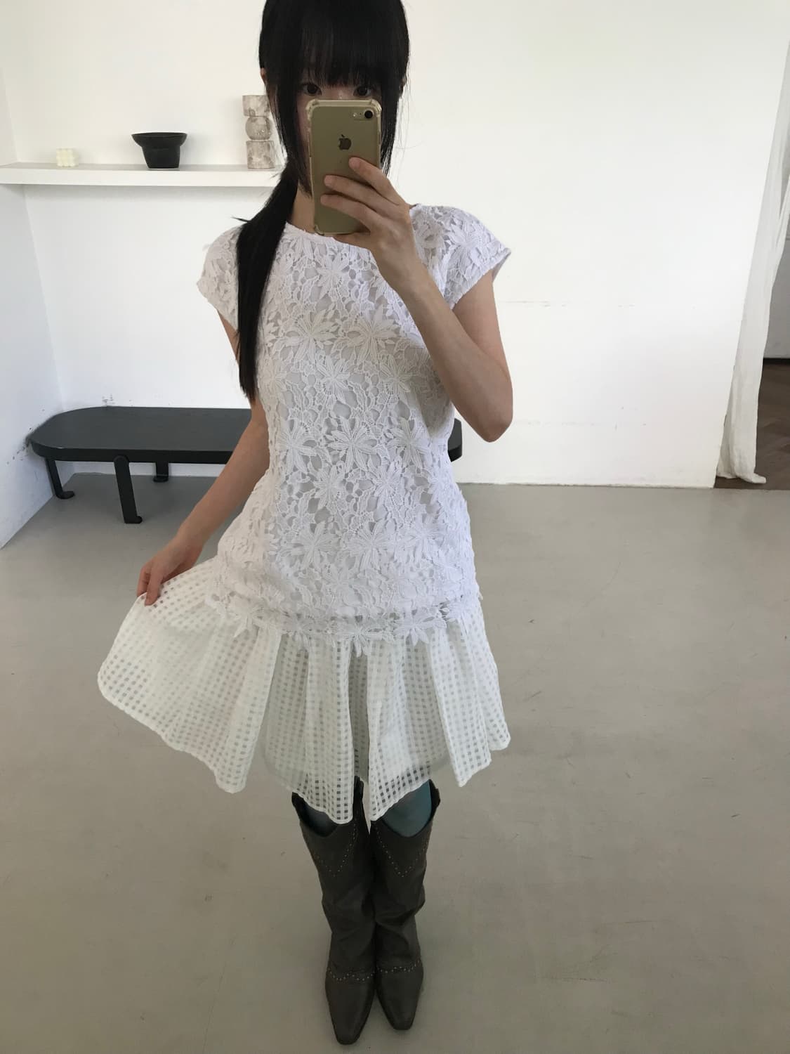 vintage ivory lace top 상품이미지2