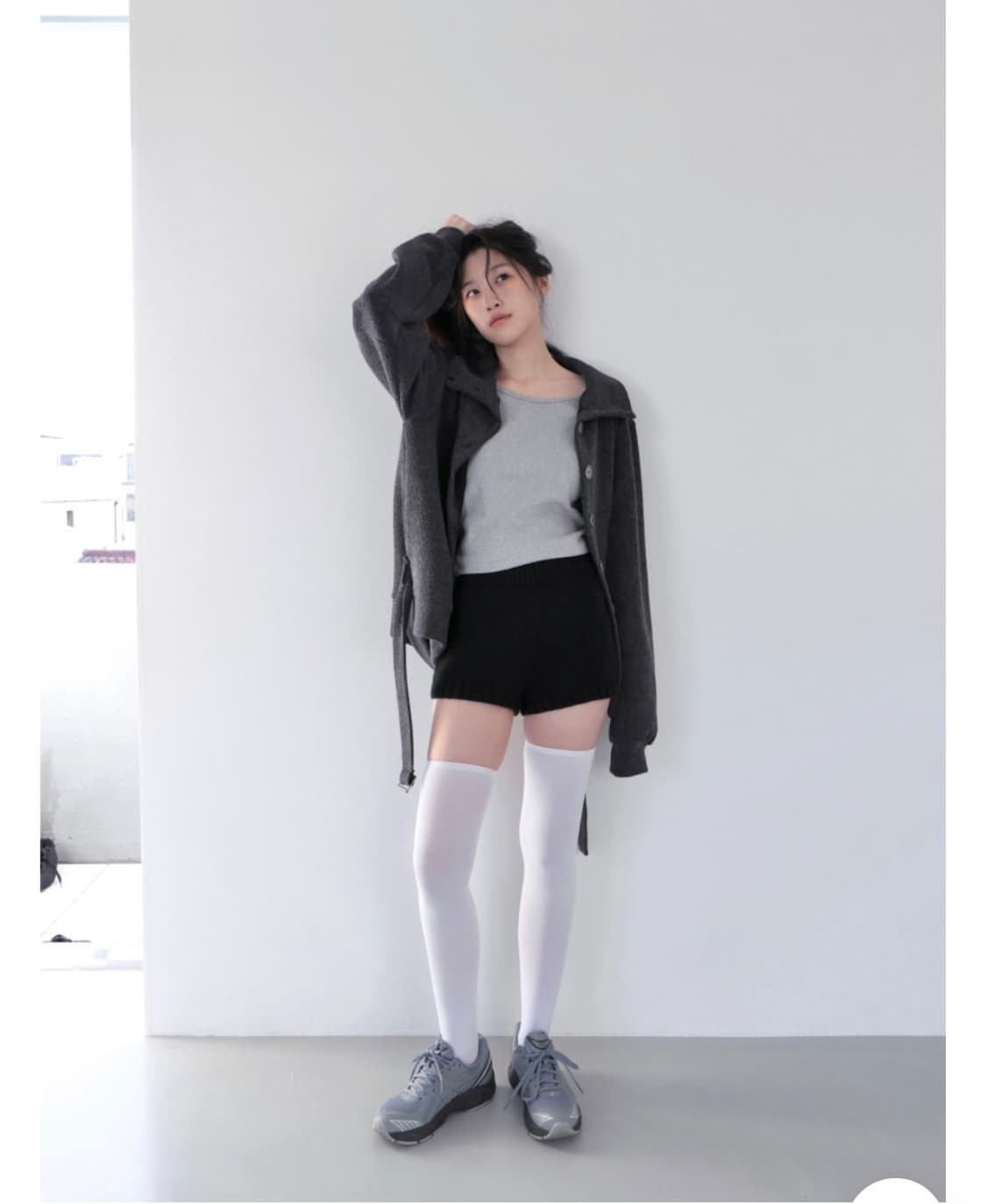 베이비랩 벨티드 가디건 차콜 상품이미지3