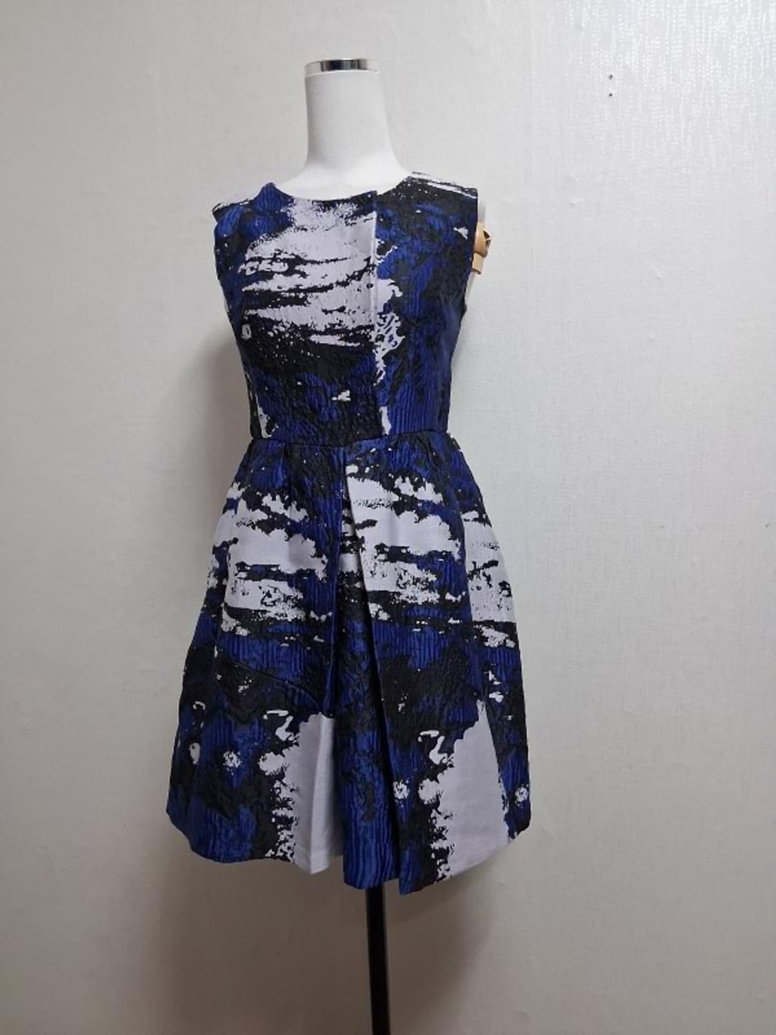 일본빈티지 Chesty모던 아트 자카드 칵테일원피스 탄탄 입체볼륨원피XS 상품이미지1