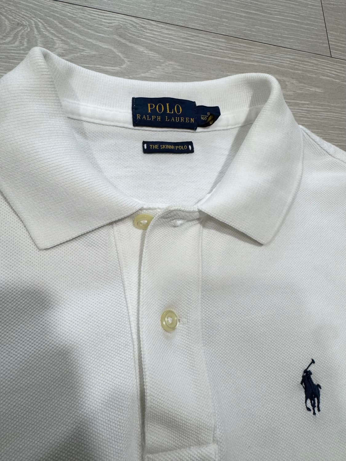 폴로 랄프로렌 화이트 스키니핏 카라티  상품이미지3