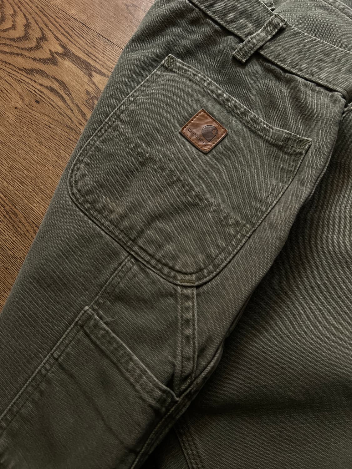 [38]칼하트 USA 빈티지 워싱 모스그린 카펜터 워크 팬츠 M4 상품이미지7