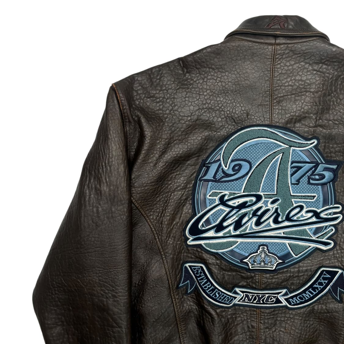 90s 아비렉스 브라운 리얼 레더 자켓 3XL 상품이미지5