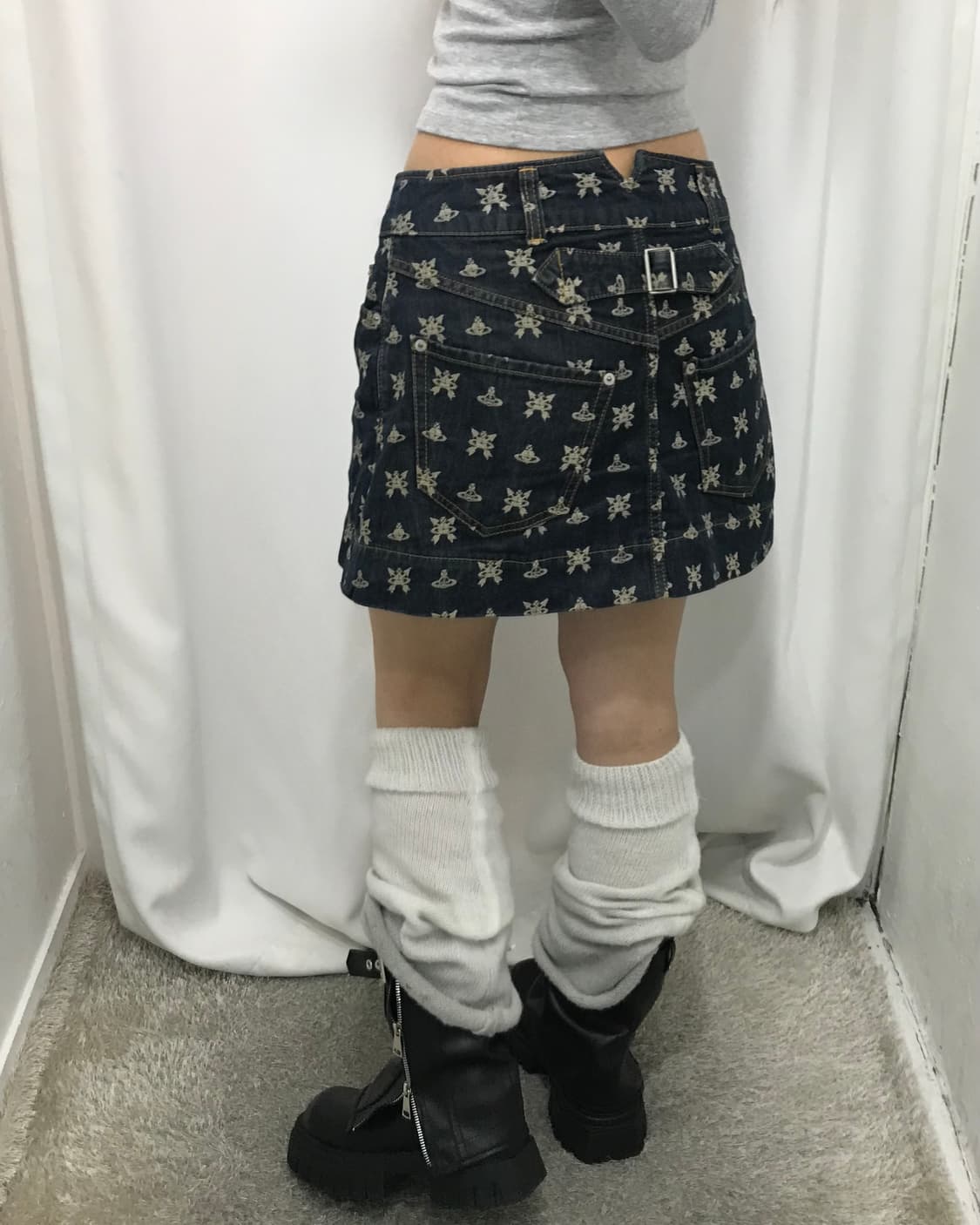 비비안 웨스트우드 레드라벨 패턴 데님 스커트 상품이미지2