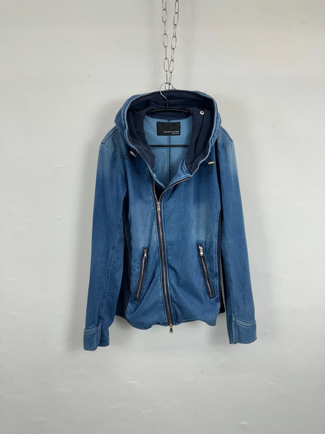Custom Culture Asymmetric Zip Denim Hood 상품이미지4