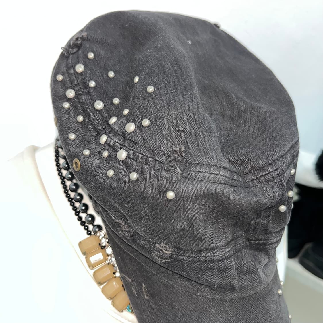 빈티지 비즈 포인트 캡 상품이미지3