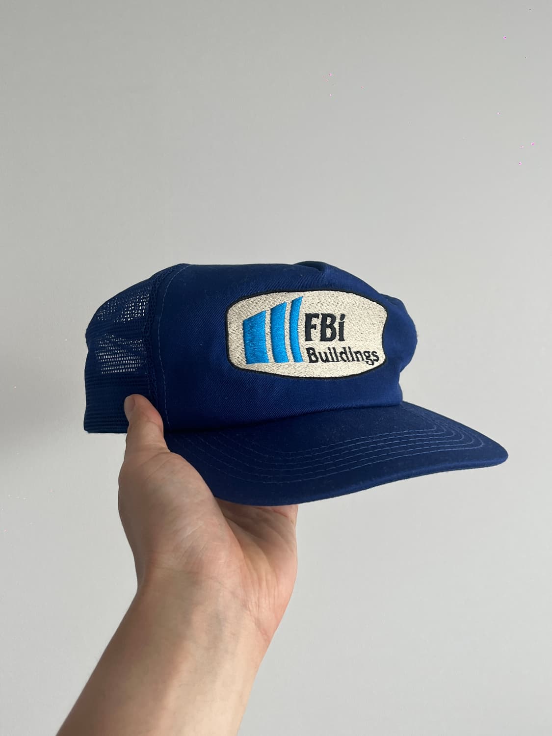 FBI 빌딩 블루 메쉬 스냅백 (미국산 빈티지)   상품이미지1