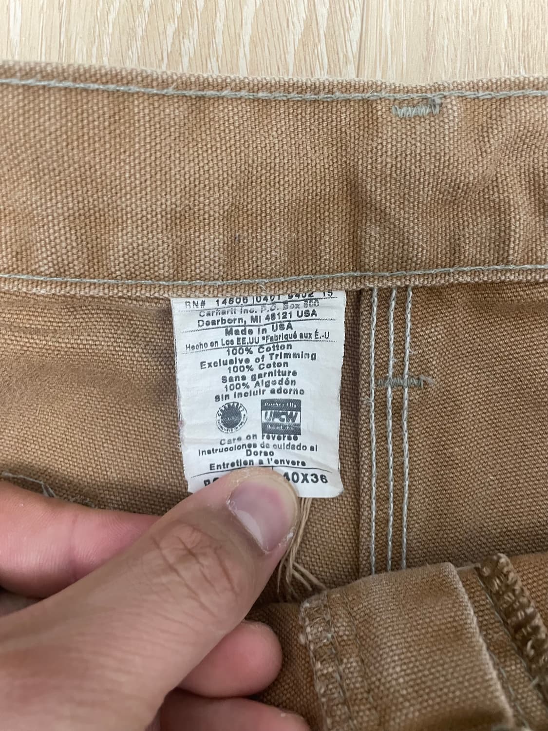 칼하트 브라운 더블니 40x36 01년대 생산 상품이미지2