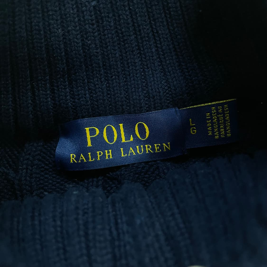 폴로 랄프로렌 포니 로고 케이블 니트 하프 집업 네이비 상품이미지3