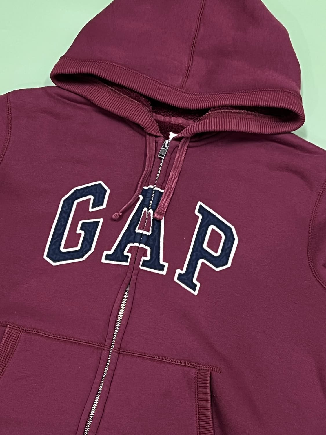 GAP 양털 후드집업 버건디 상품이미지3