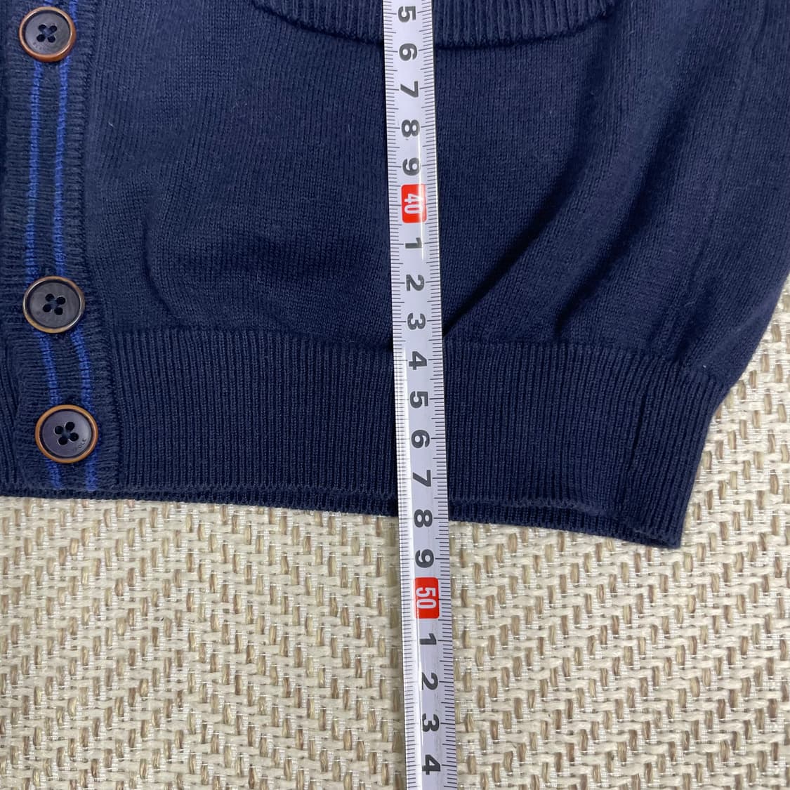 빈폴 키즈 네이비 체크 배색 가디건 130 상품이미지8