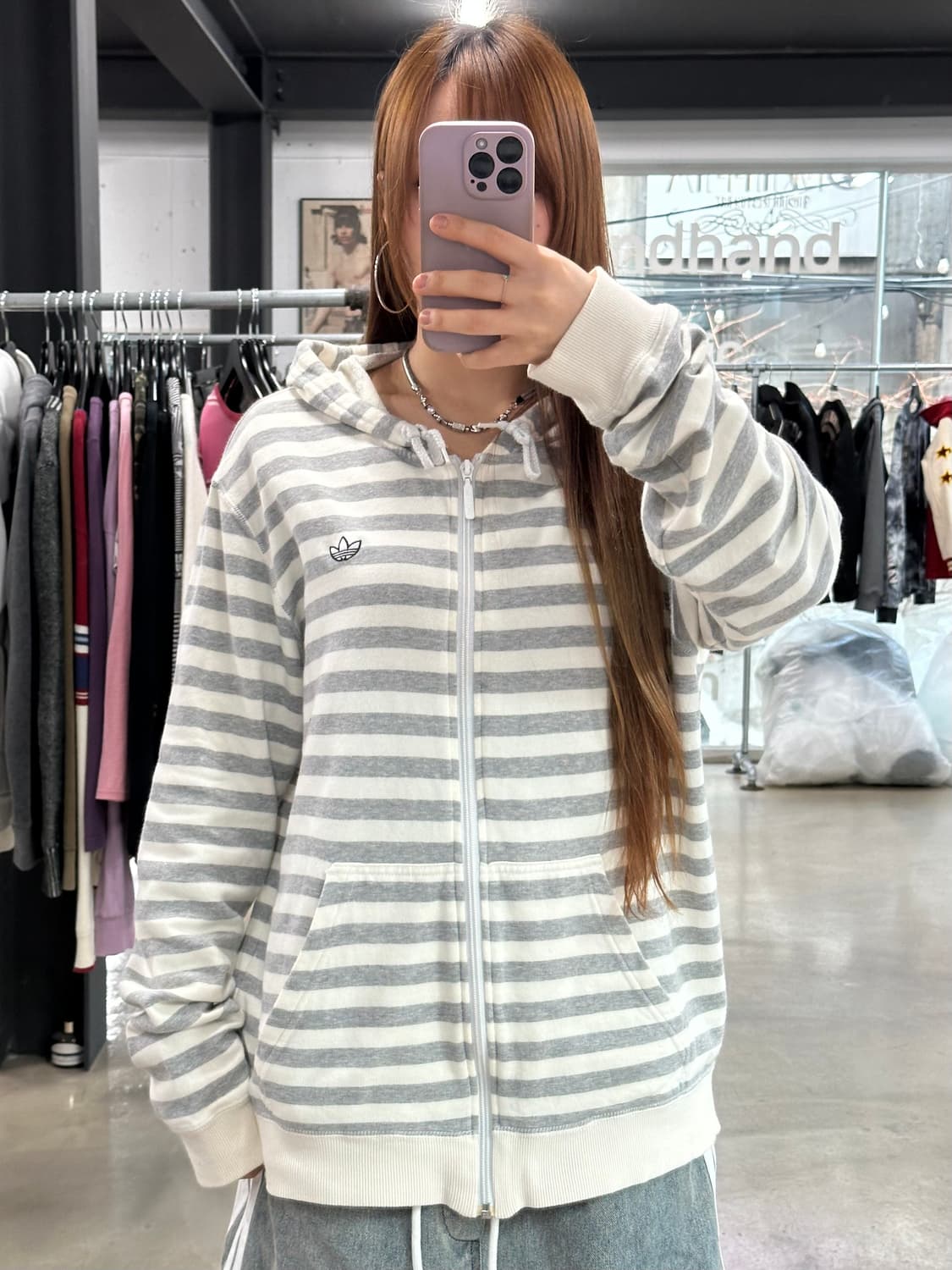 아디다스 자수파이어버드 스트라이프 후드집업 상품이미지1