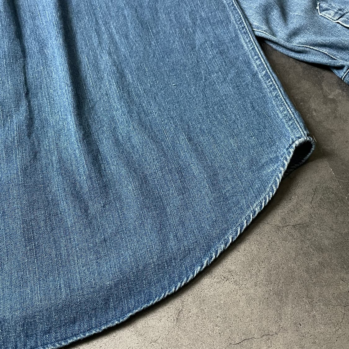 UNKNOWN 빈티지 플랩포켓 코튼 데님 셔츠 A00711 상품이미지9