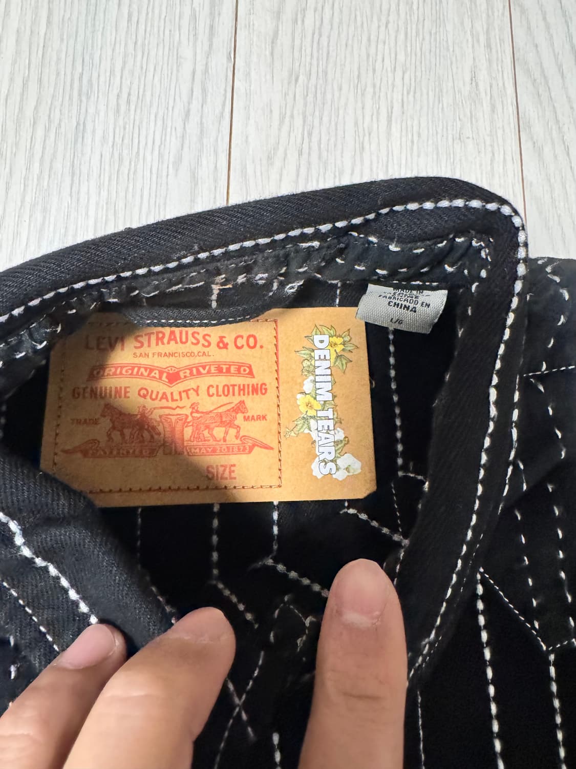 데님 티어스 피스 패치워크 웨스턴 셔츠 L사이즈 상품이미지4