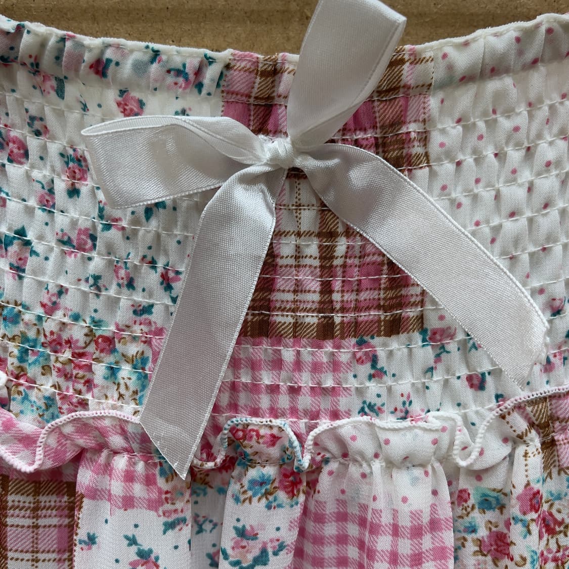 일본빈티지 레렉 패치워크 캉캉 롱스커트 상품이미지7