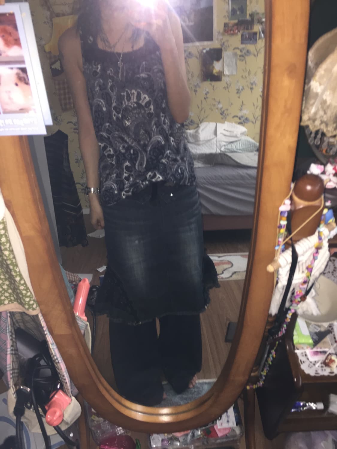 데님 워싱 머메이드 스커트 상품이미지3