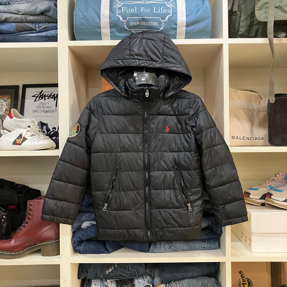 폴로 랄프로렌 블랙 패치 패딩 점퍼 S 상품이미지1