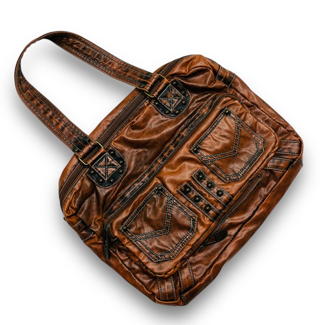 Western Vegan Leather Stud Vintage Bag 상품이미지6