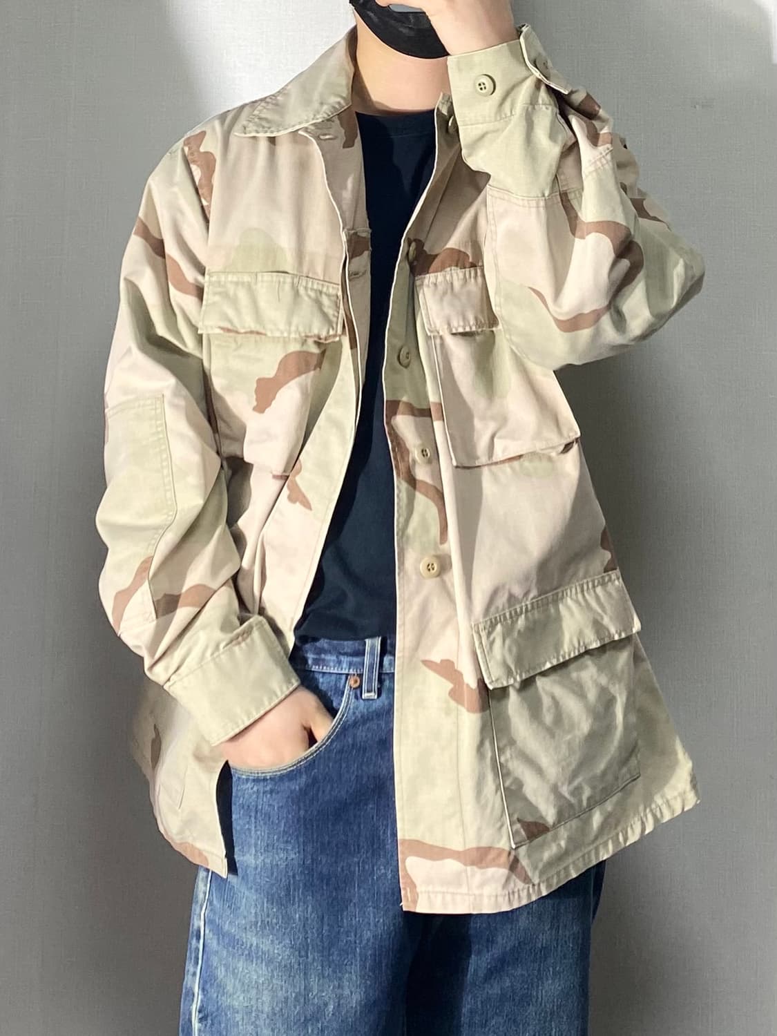 [M] 90s U.S.ARMY 미군 데저트 카모 BDU 자켓 상품이미지9