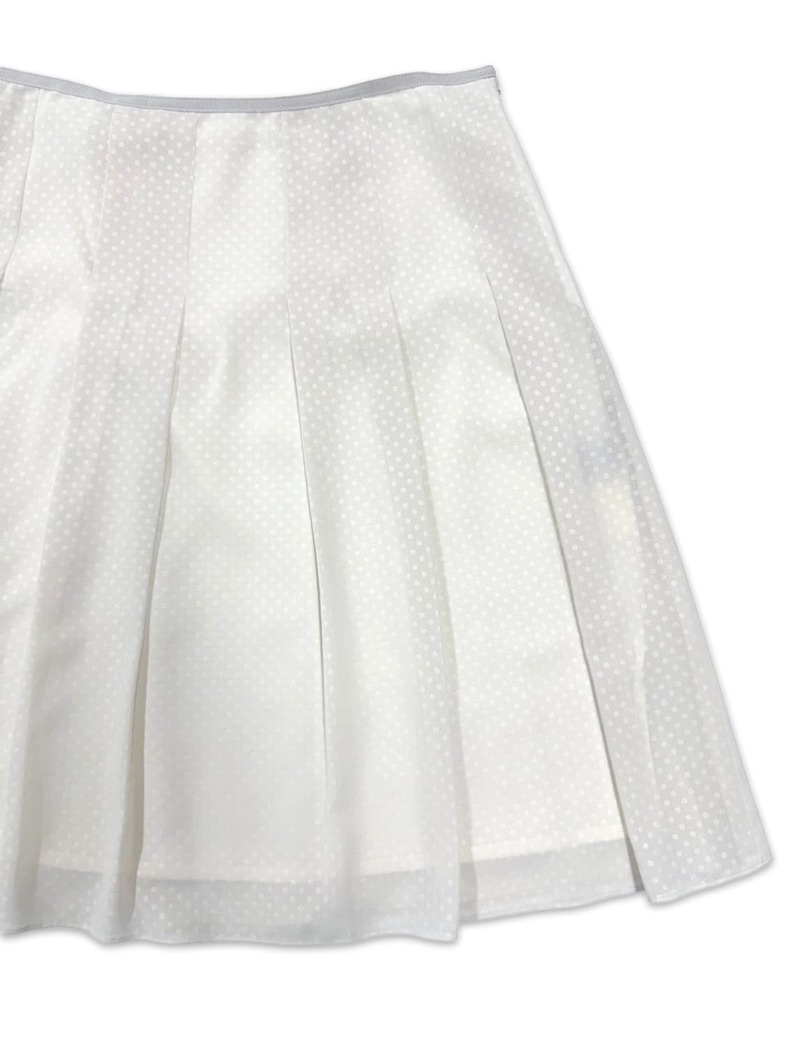 빈티지 UNTITLED 화이트 시스루 도트 플리츠 미디 스커트 상품이미지2