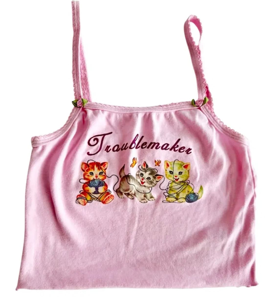 돌스킬 Dollskill 슈가스릴즈 고양이 슬리브리스 핑크 탑 상품이미지2