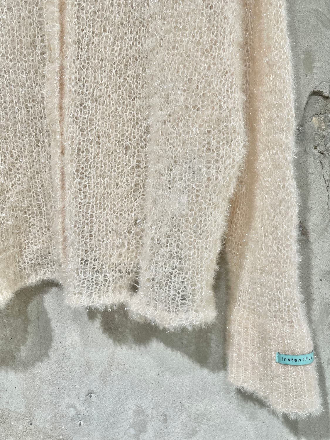 인스턴트펑크 베이지 시퀸 오버 가디건 상품이미지5