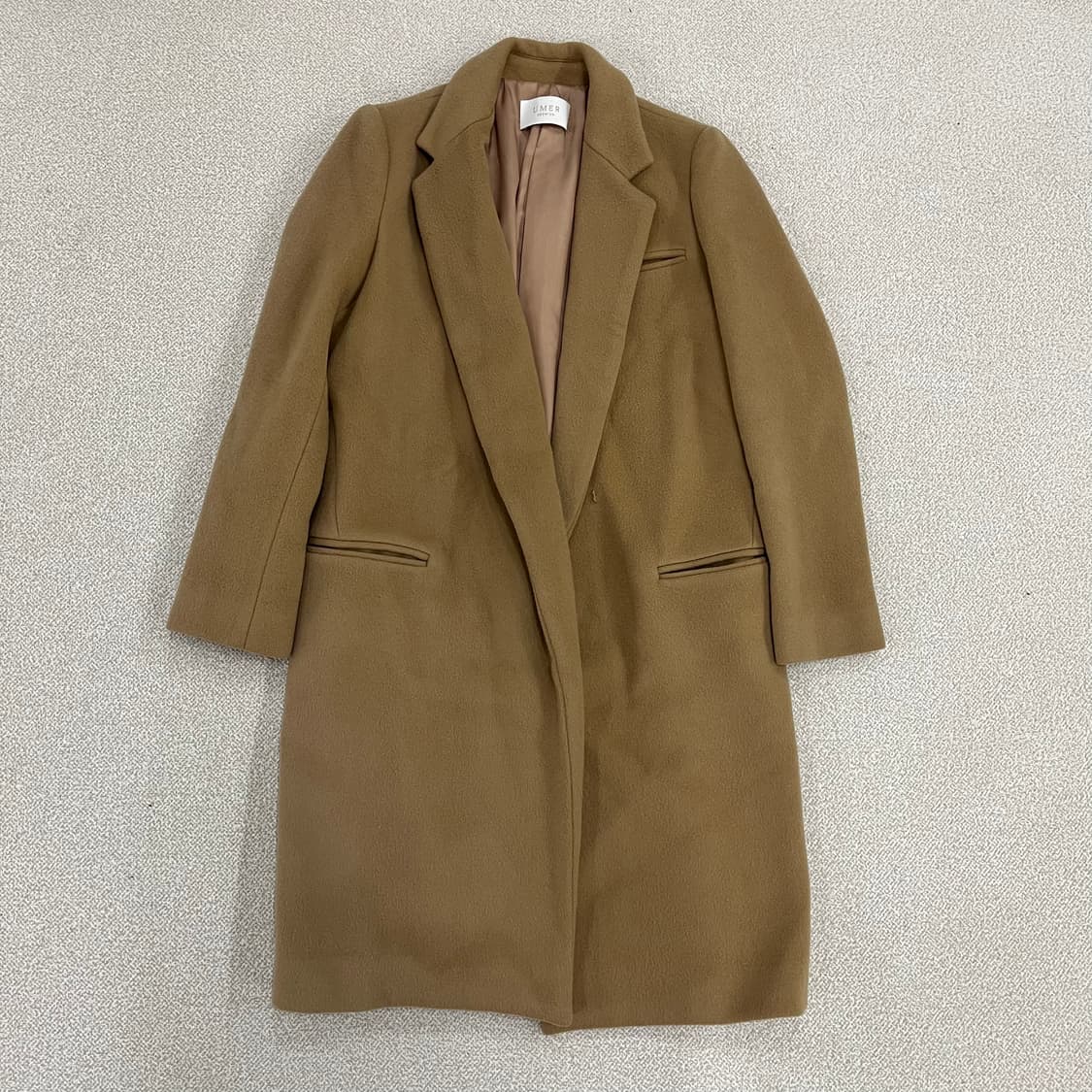 실측확인 유메르 카멜 롱 코트 자켓 0203M1 상품이미지1