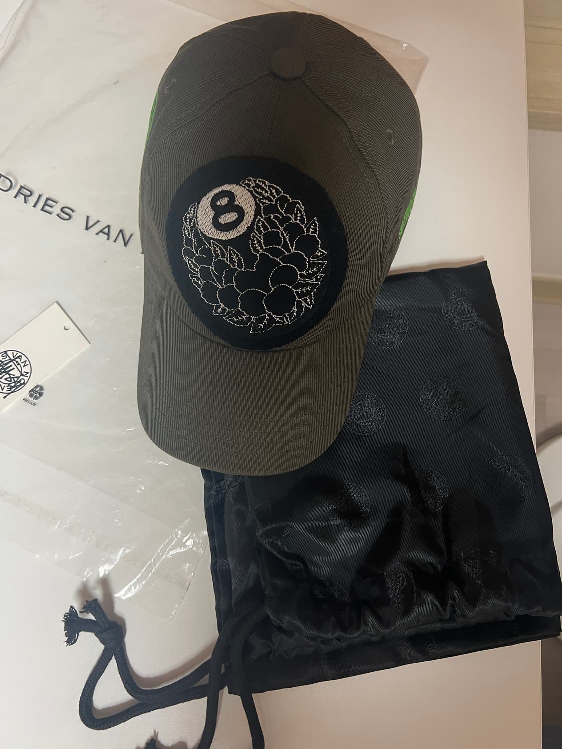 드리스반노튼 스투시 8볼 모자 볼캡 올리브 상품이미지1