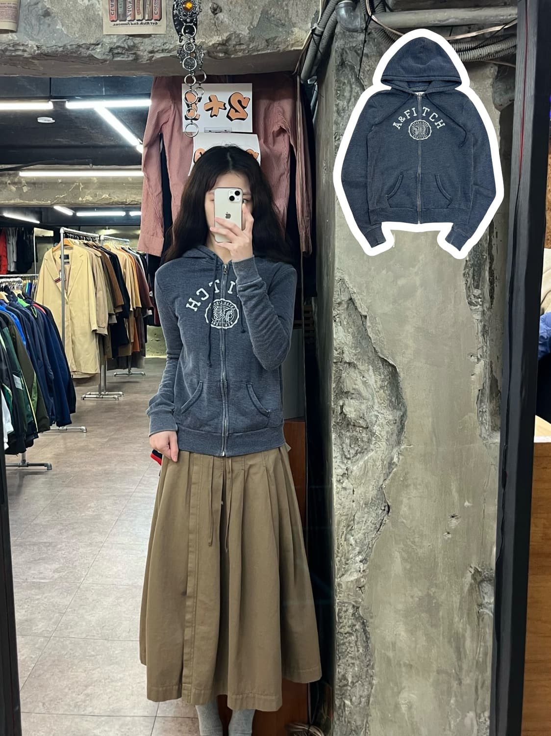 아베크롬비 기모 후드집업 XS #csz3169 상품이미지1