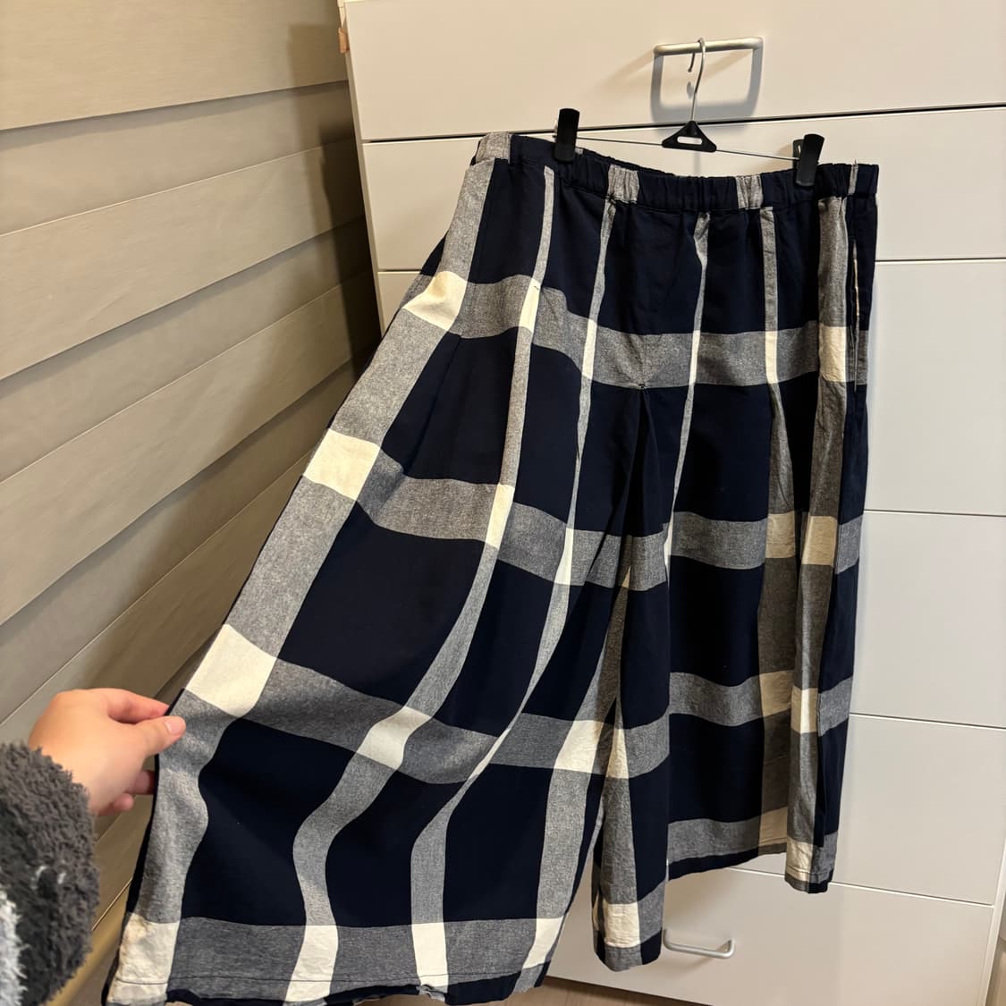 Dgy 네이비 체크 큐롯팬츠 3XL 상품이미지4