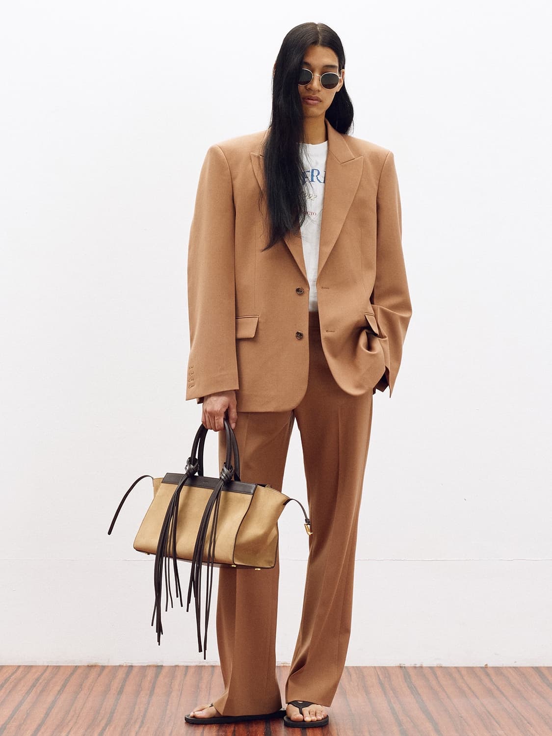 렉토 25ss 스트럭쳐 울 테일러드 셋업 로즈베이지 S 상품이미지1