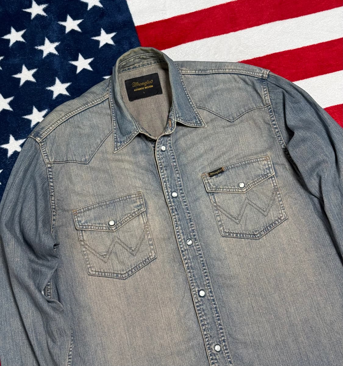 랭글러 웨스턴 데님셔츠 Wrangler Western shirt [XL] 상품이미지4