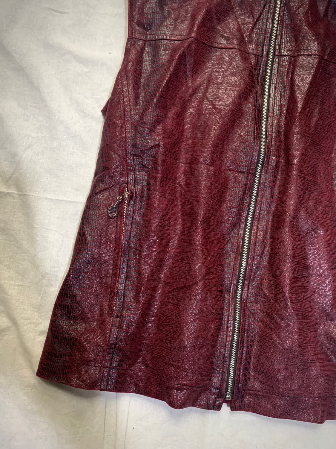 Blood wine red python sleeveless jacket  상품이미지2