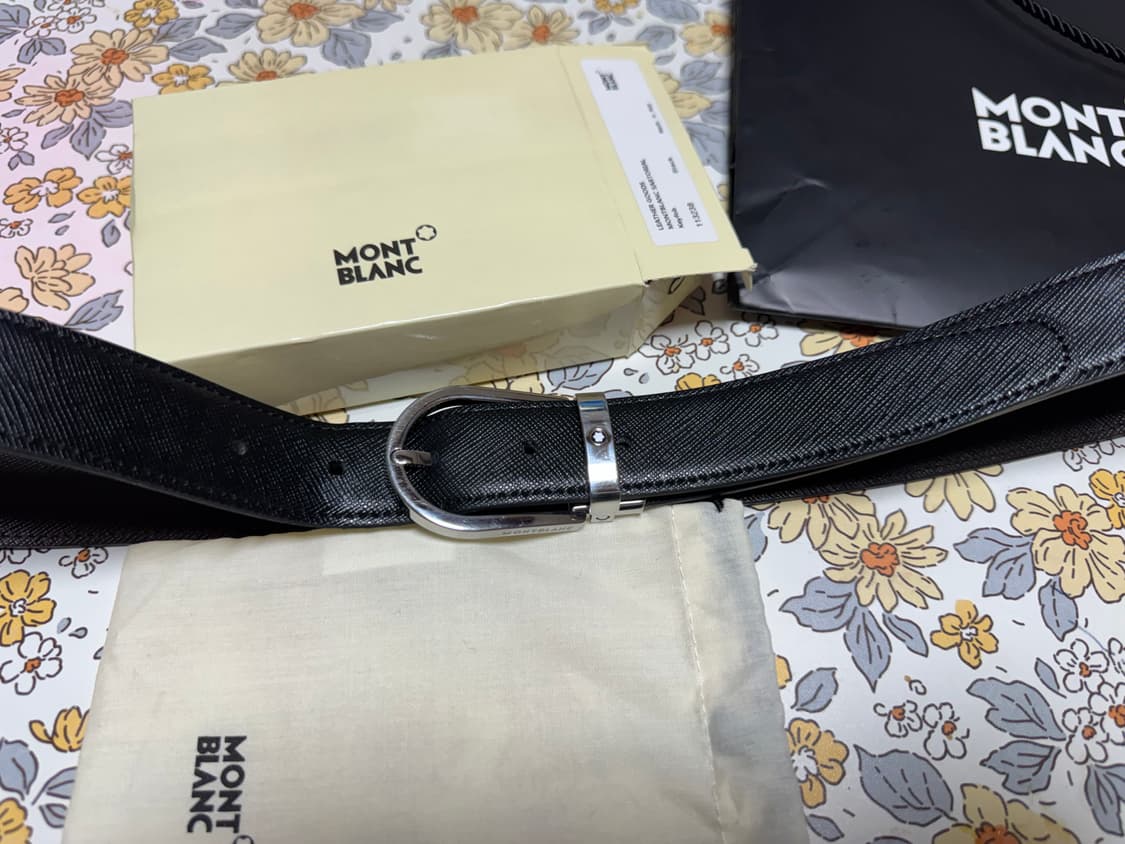 몽블랑 남성 양면 가죽 벨트 블랙/브라운 100cm 상품이미지3