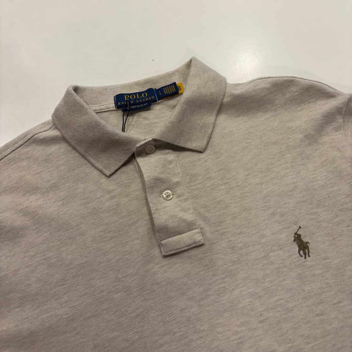 [L] 폴로 랄프로렌 신형 큐알 오트밀 반팔 카라티 C873 상품이미지3