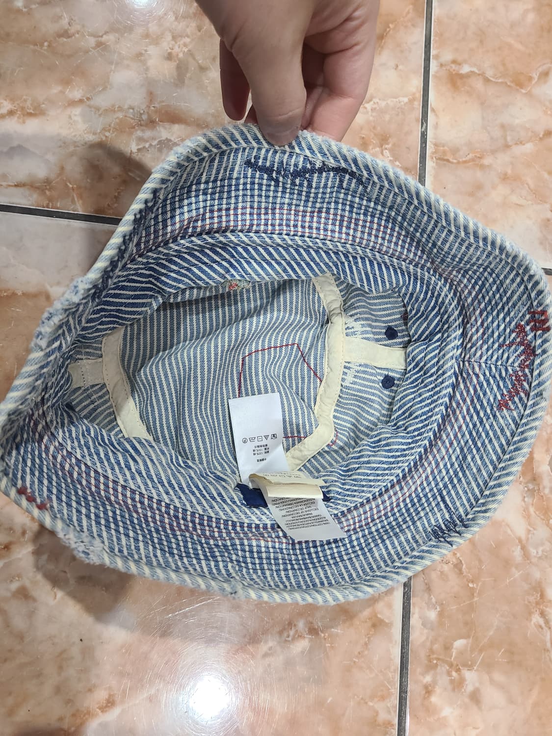 폴로랄프로렌 디스트레스트 스트라이프 데님 버킷 상품이미지5