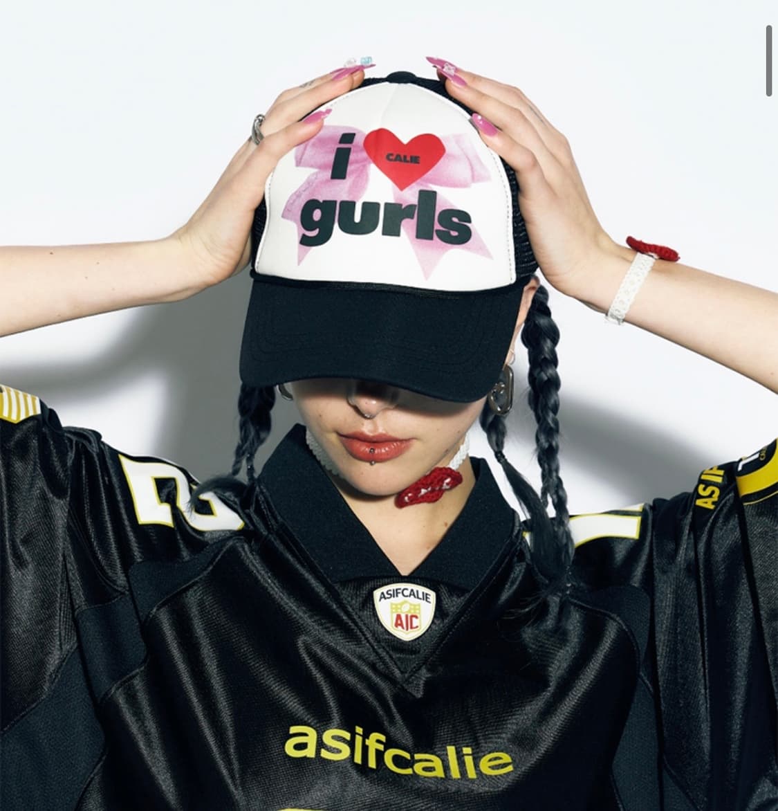 에즈이프캘리 RIBBON MESH CAP BLACK 상품이미지4