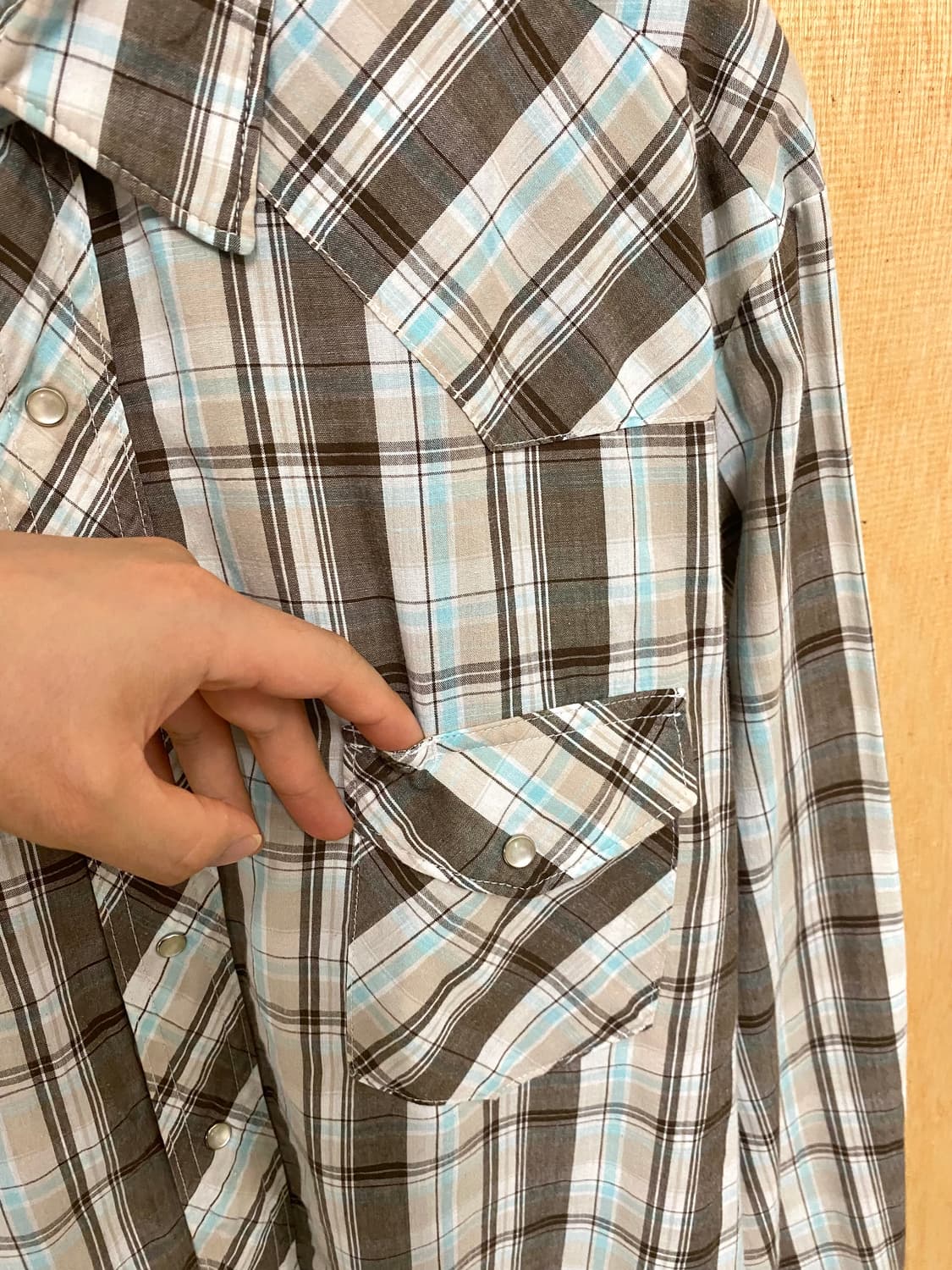 WRANGLER madras check western shirts 랭글러 상품이미지7