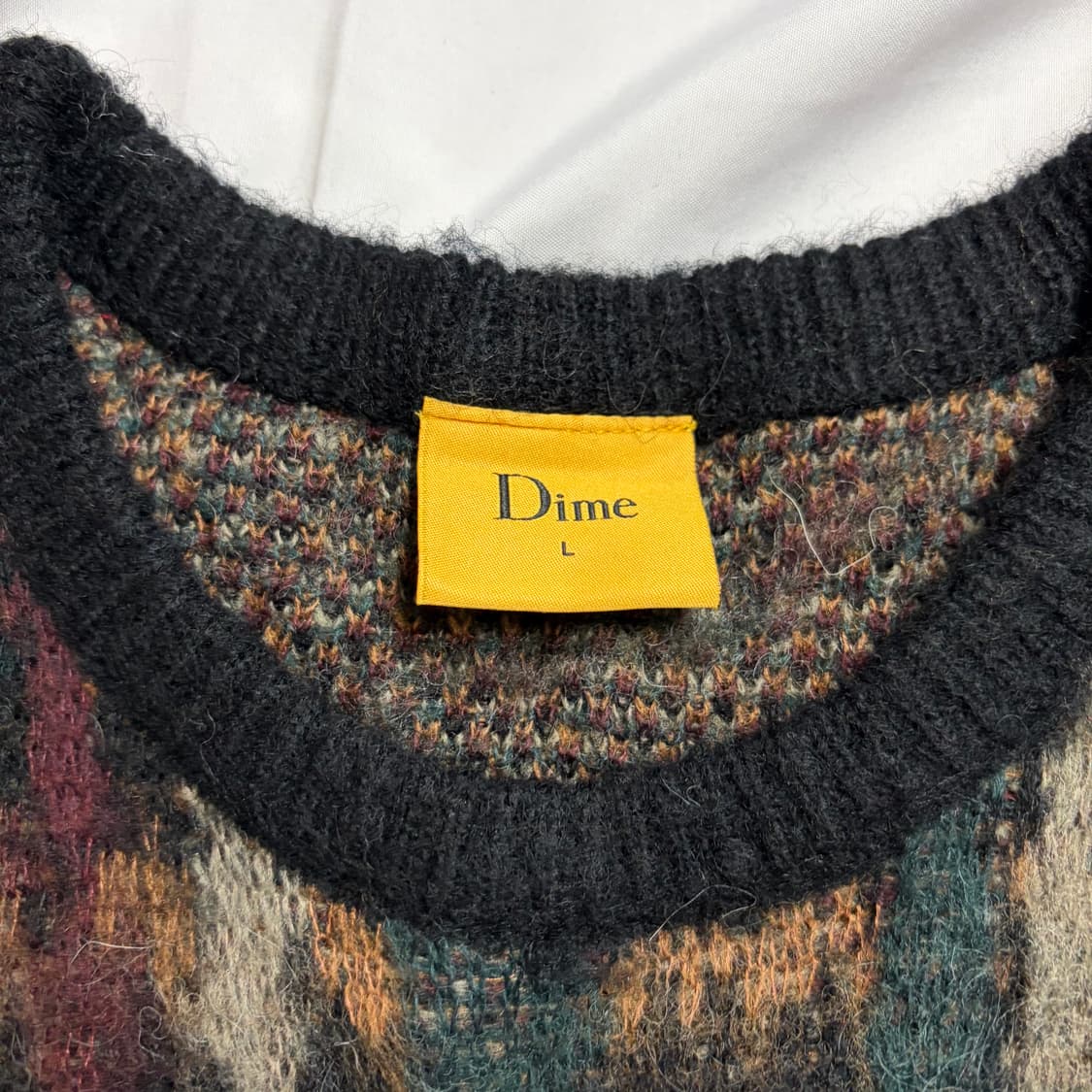 [L] 다임 플레이드 니트 블랙 상품이미지3