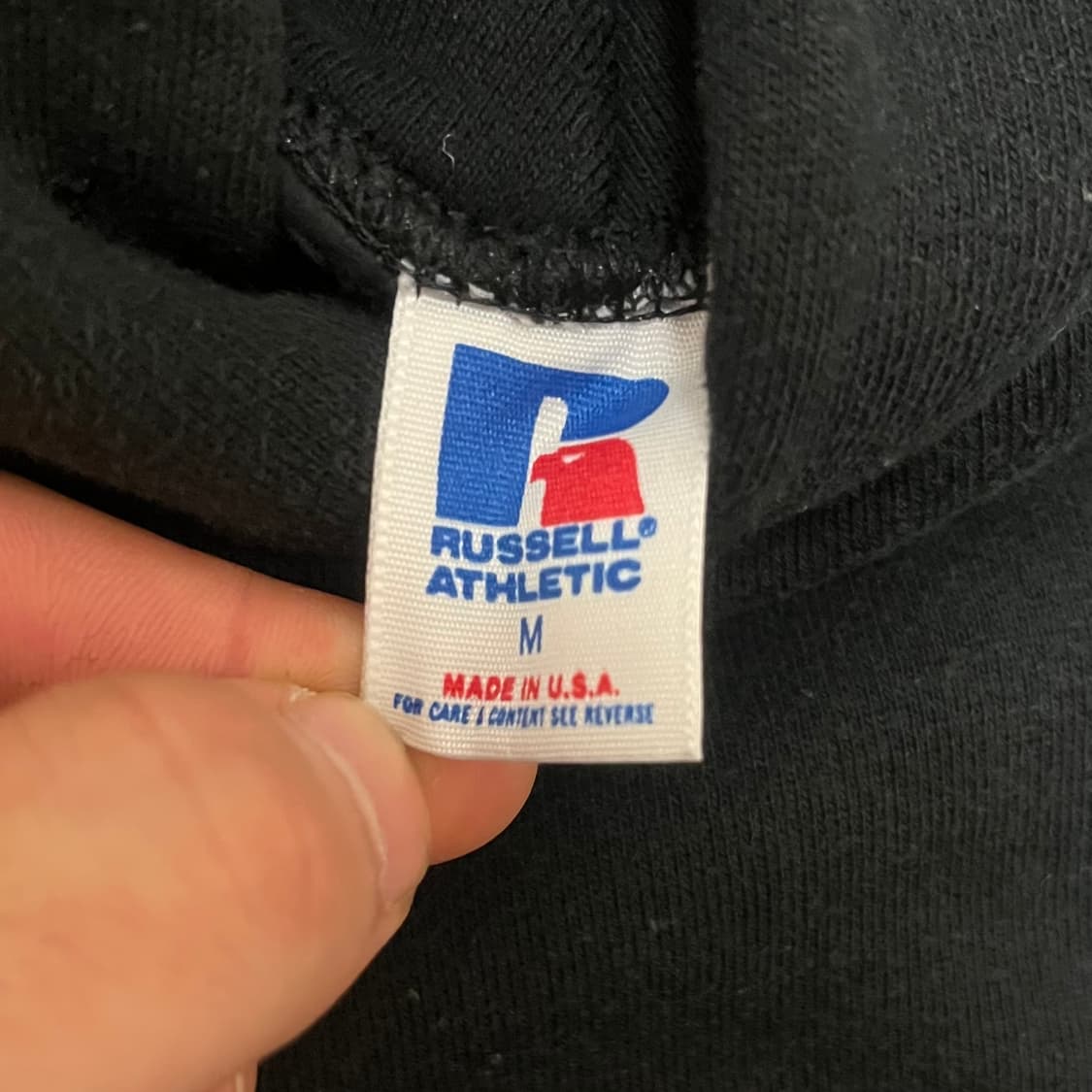 [M] 80s USA 빈티지 러셀 후드 블랙 상품이미지3