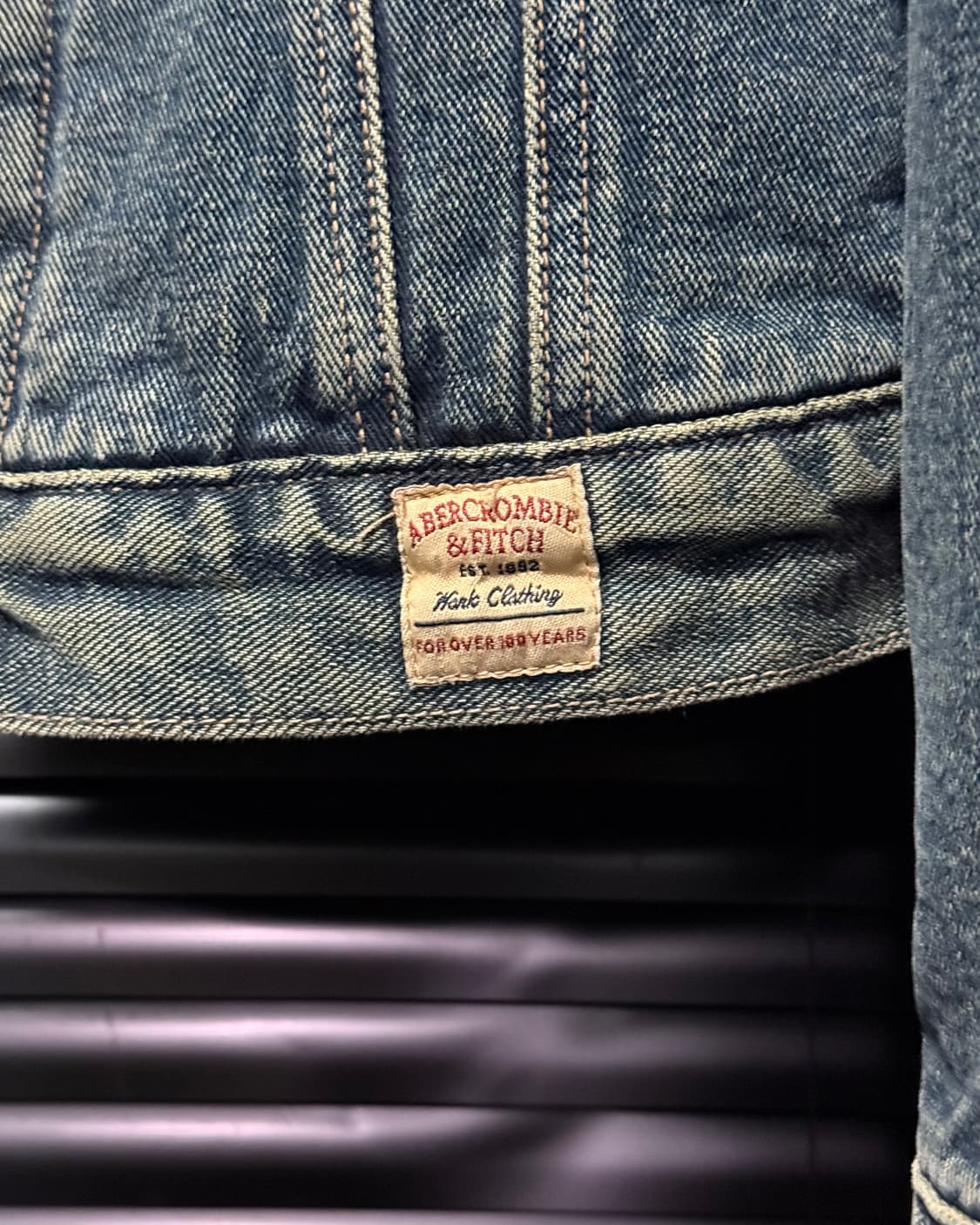 아베크롬비 양털 중청 데님 트러커 쉐르파 워크 청 자켓 워싱 M 95 상품이미지7