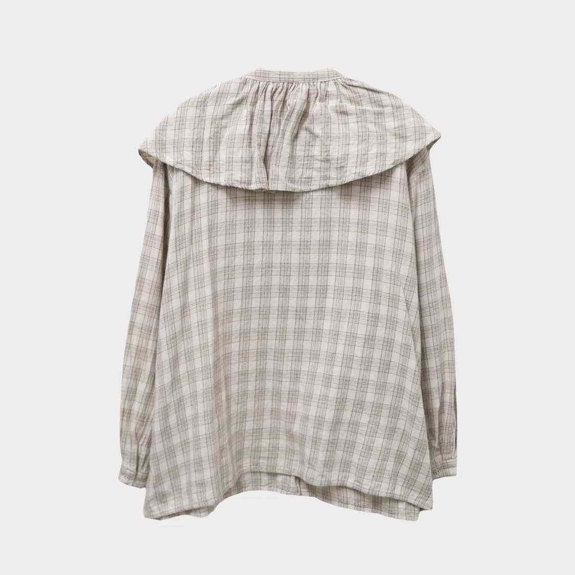 MUSHROOM 체크 빅카라 블라우스 63532 상품이미지2