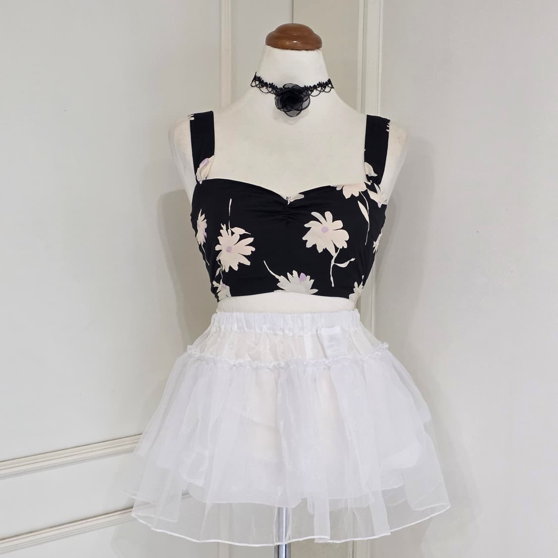 스나이델) 일본빈티지 로맨틱 꽃무늬 플로럴 뷔스티에 휴양지st 브라탑 상품이미지1