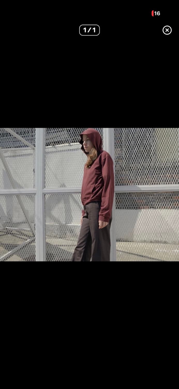 머듈) 후드 집업 3size 버건디 상품이미지1