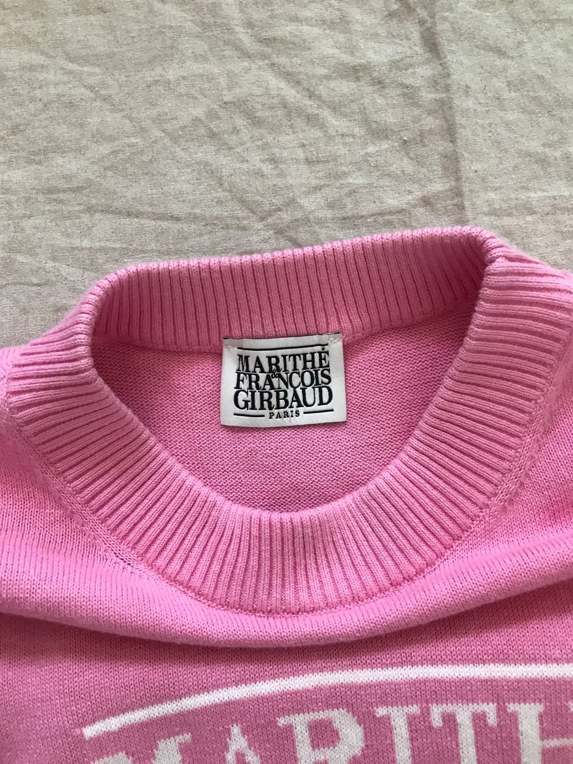 마리떼 프랑소와 저버 중앙로고 핑크 반팔 니트 상품이미지7