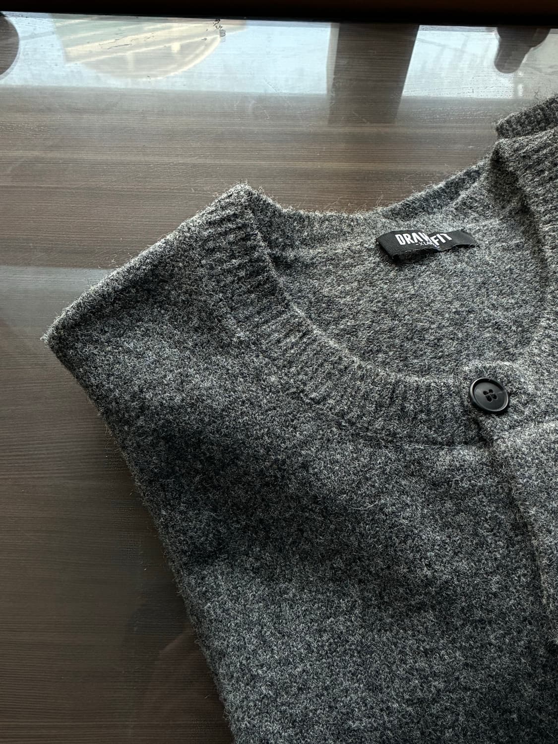 (XL) 드로우핏 어베인 울 크롭 니트 가디건 [MELANGE GREY] 상품이미지8