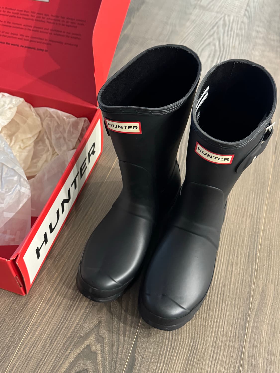 헌터 오리지널 쇼트 레인 부츠 블랙 WFS1000RMA-BLK 상품이미지1