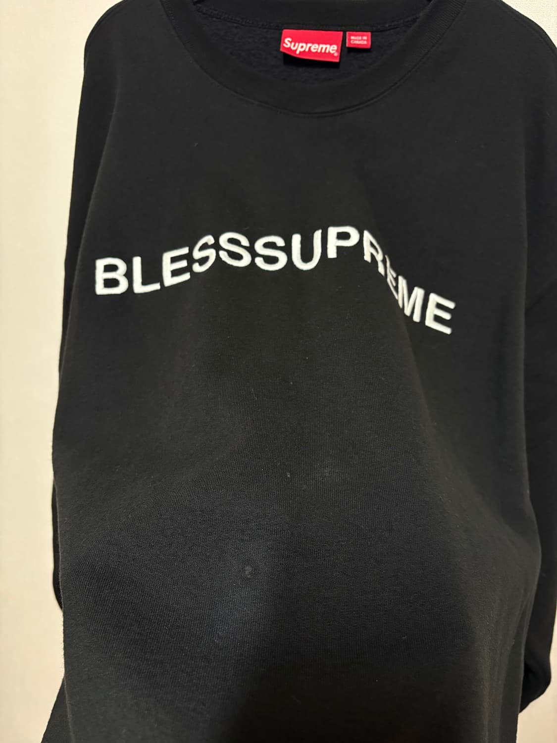[XL] BLESS X SUPREME LOGO CREWNECK BLACK 상품이미지4
