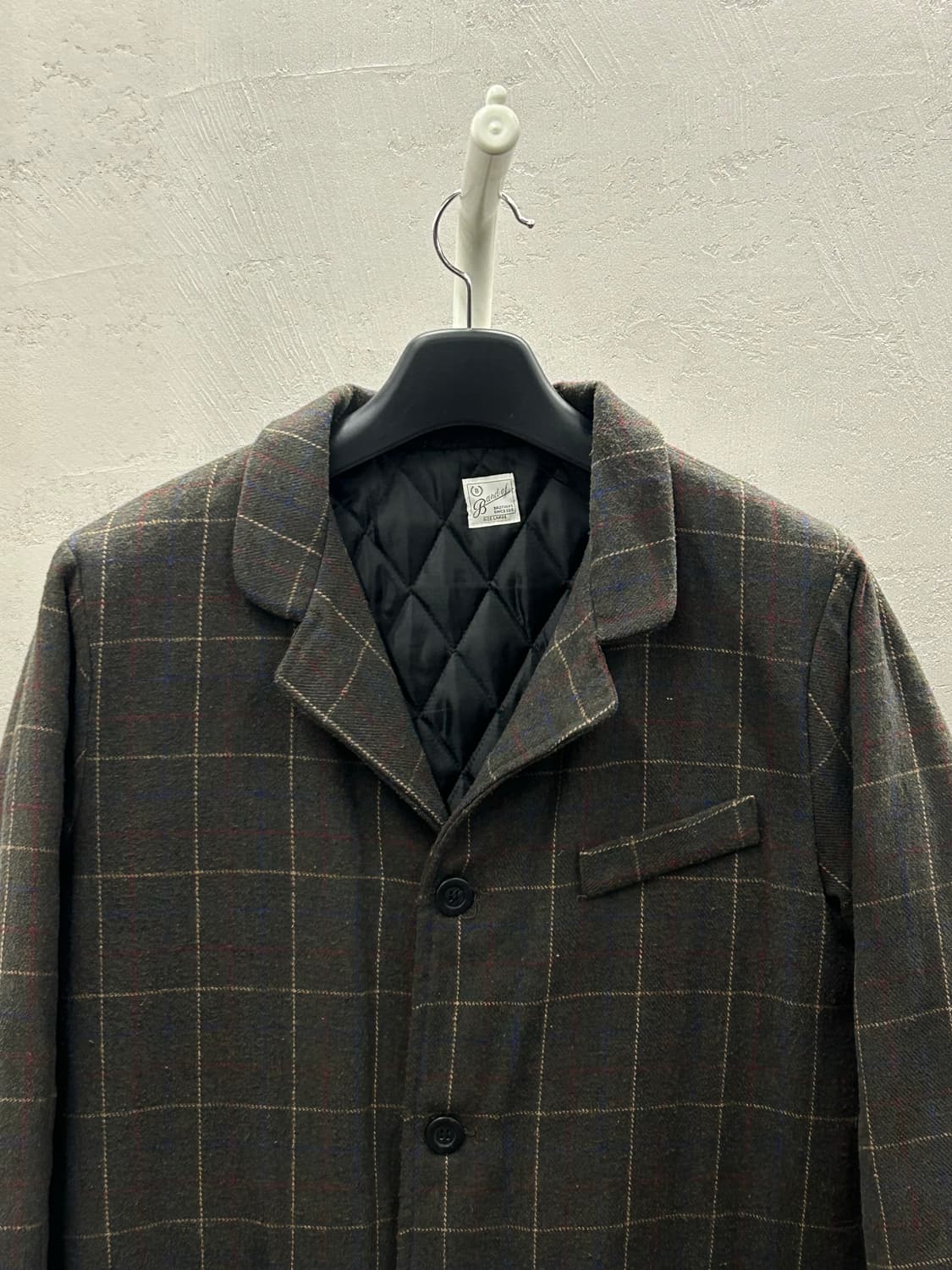 Band of brothers 체크 패턴 퀼팅 안감 코트 상품이미지3