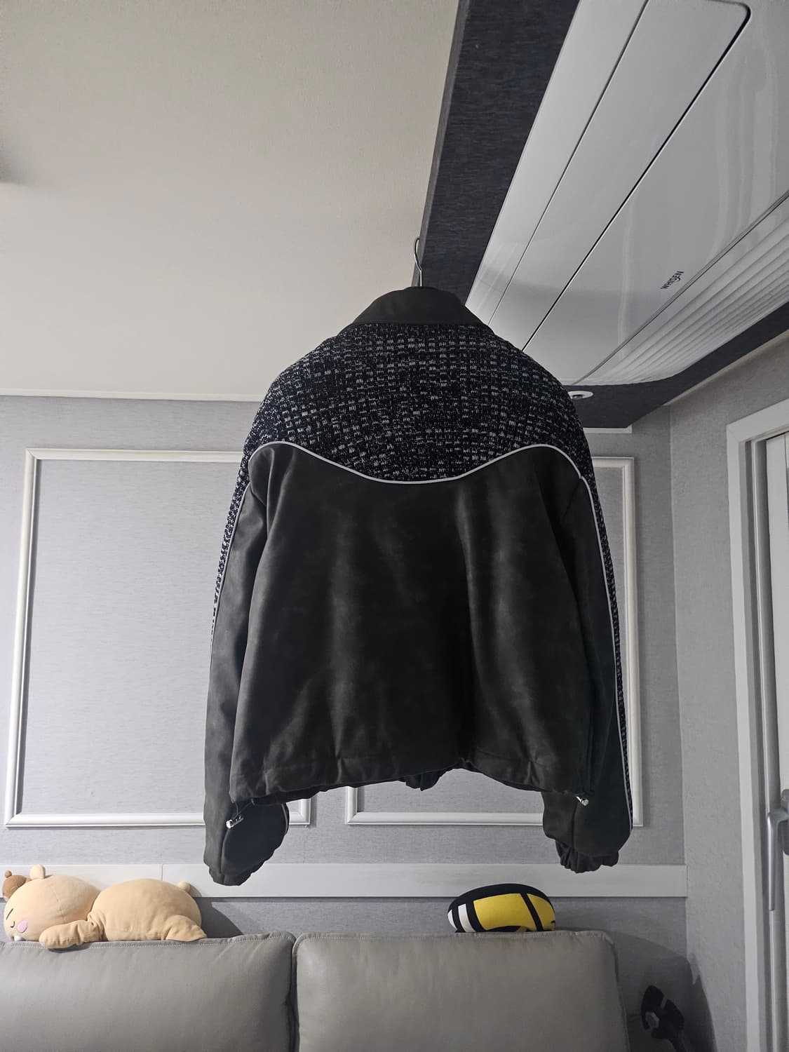 [거의 새것] 알에스에스씨 (rssc) 니트 레더 바시티 자켓 점퍼 상품이미지2