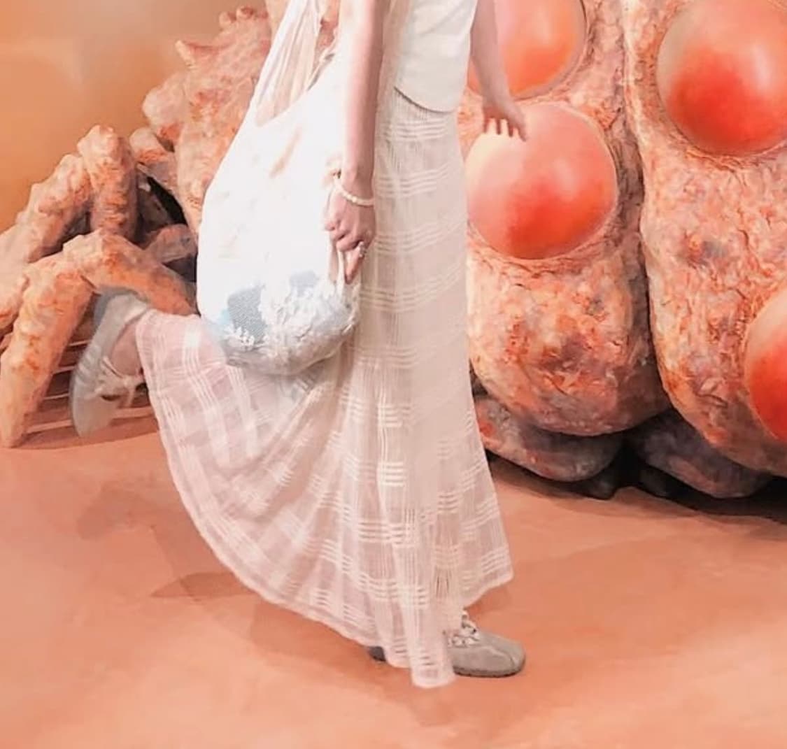 빈티지 체크 레이스 스커트 판매 -착샷 상품이미지2